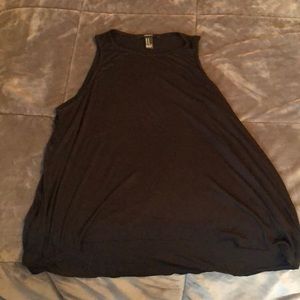 High neck black flowy tank top